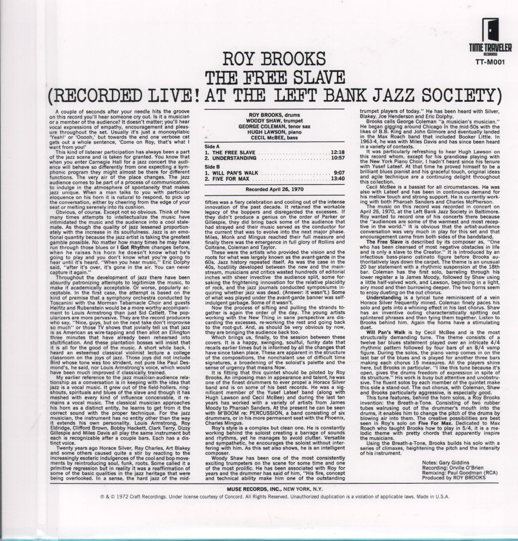 Roy Brooks - Free Slave - Lp