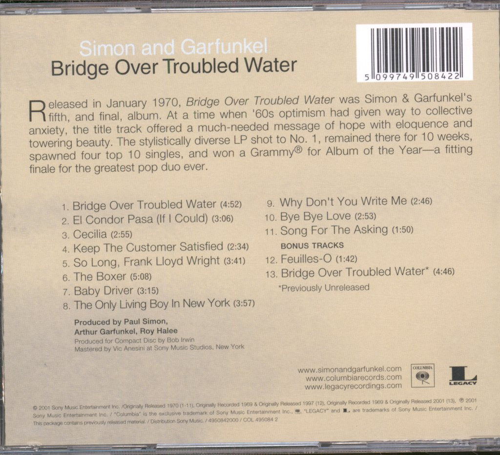 Simon & Garfunkel - Bridge Over Troubled Water - Cd