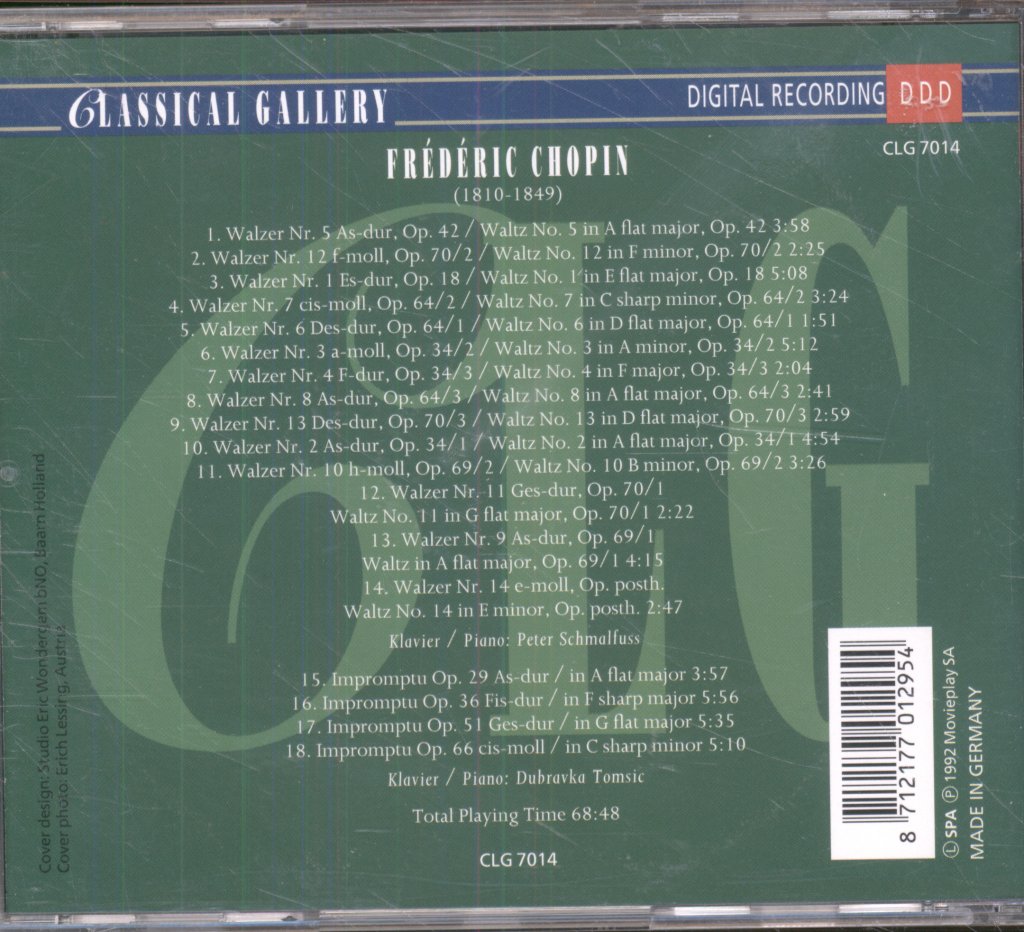 Dubravka Tomsic - Chopin - 14 Waltzes & 4 Impromptus - Cd