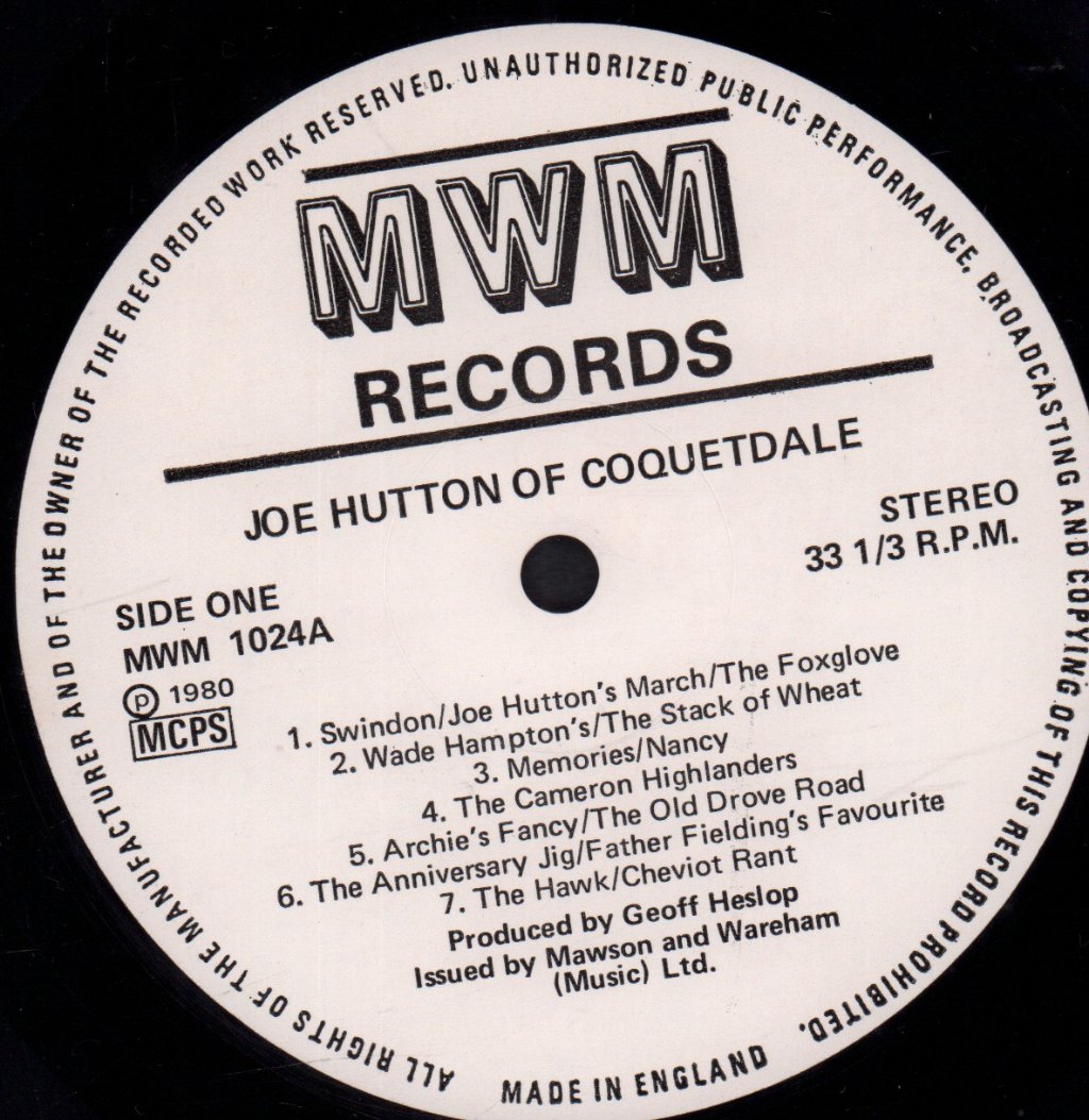 Joe Hutton - Of Coquetdale - Lp