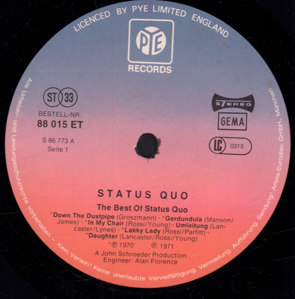 Status Quo - Best Of - Lp