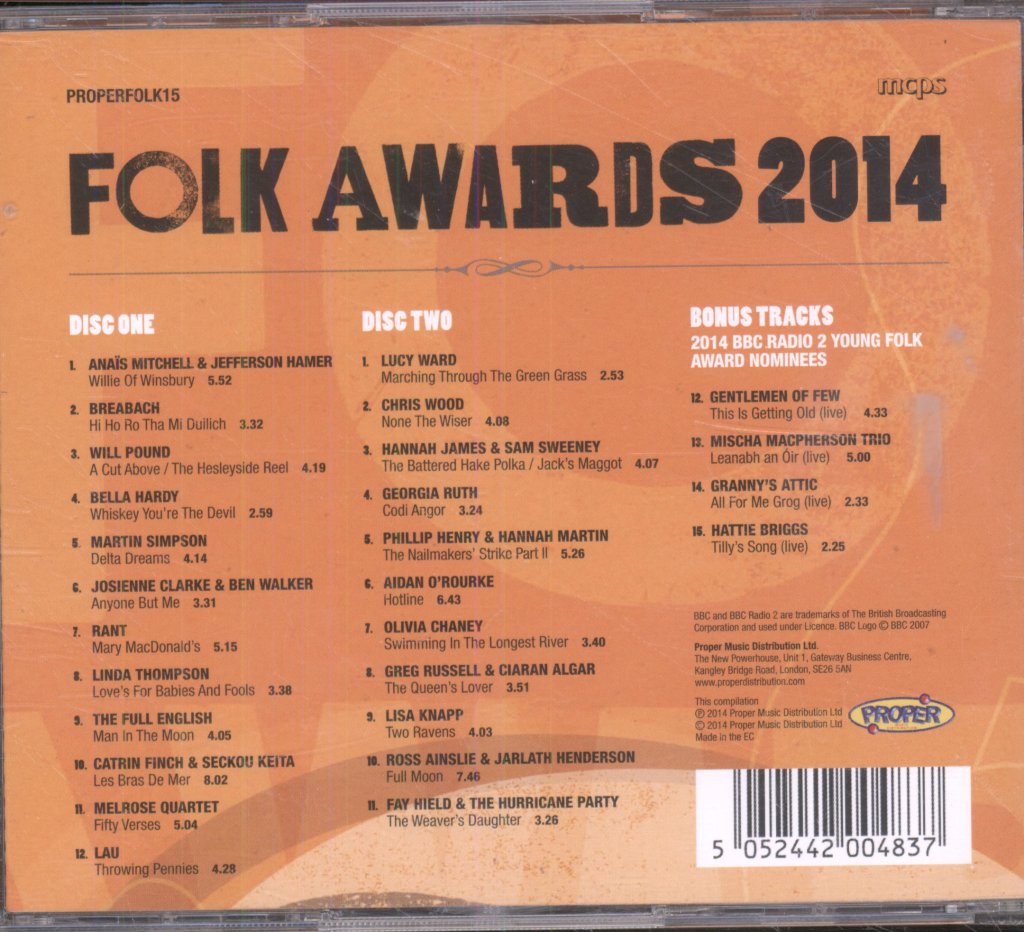 Various Artists - Folk Awards 2014 - Double Cd