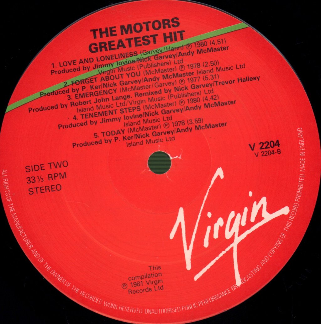 Motors - Greatest Hit - Lp