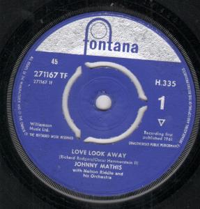 Johnny Mathis - Love Look Away - 7 Inch