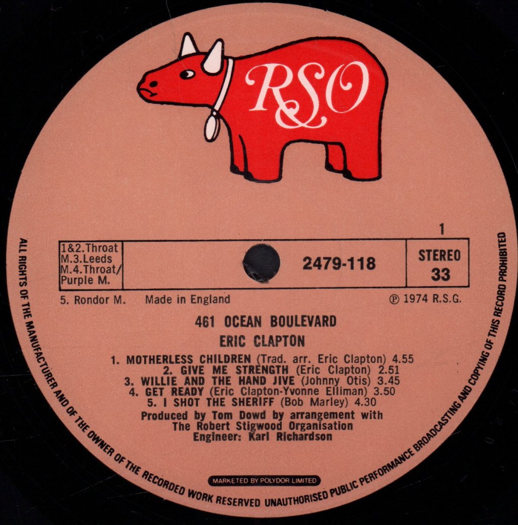 Eric Clapton - 461 Ocean Boulevard - Lp