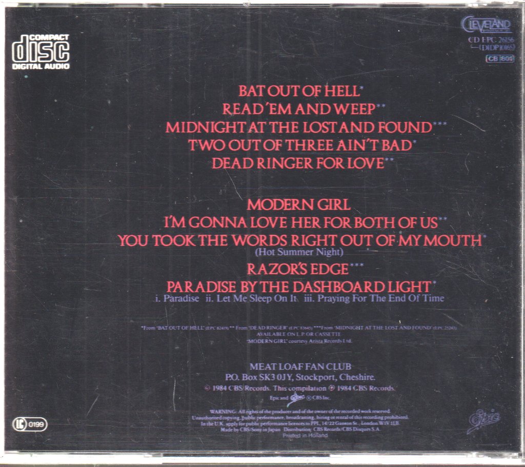 Meat Loaf - Hits Out Of Hell - Cd