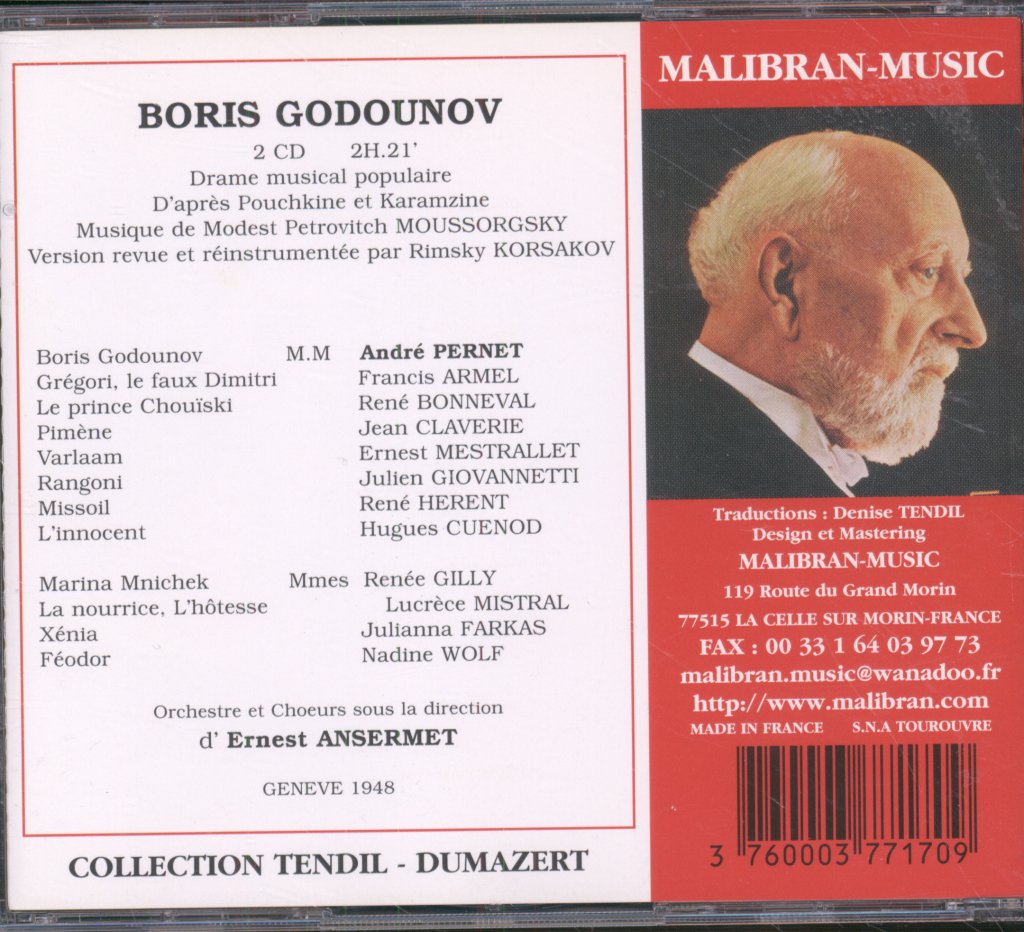 André Pernet, Ernest Ansermet - Moussorgsky - Boris Godounov - Double Cd