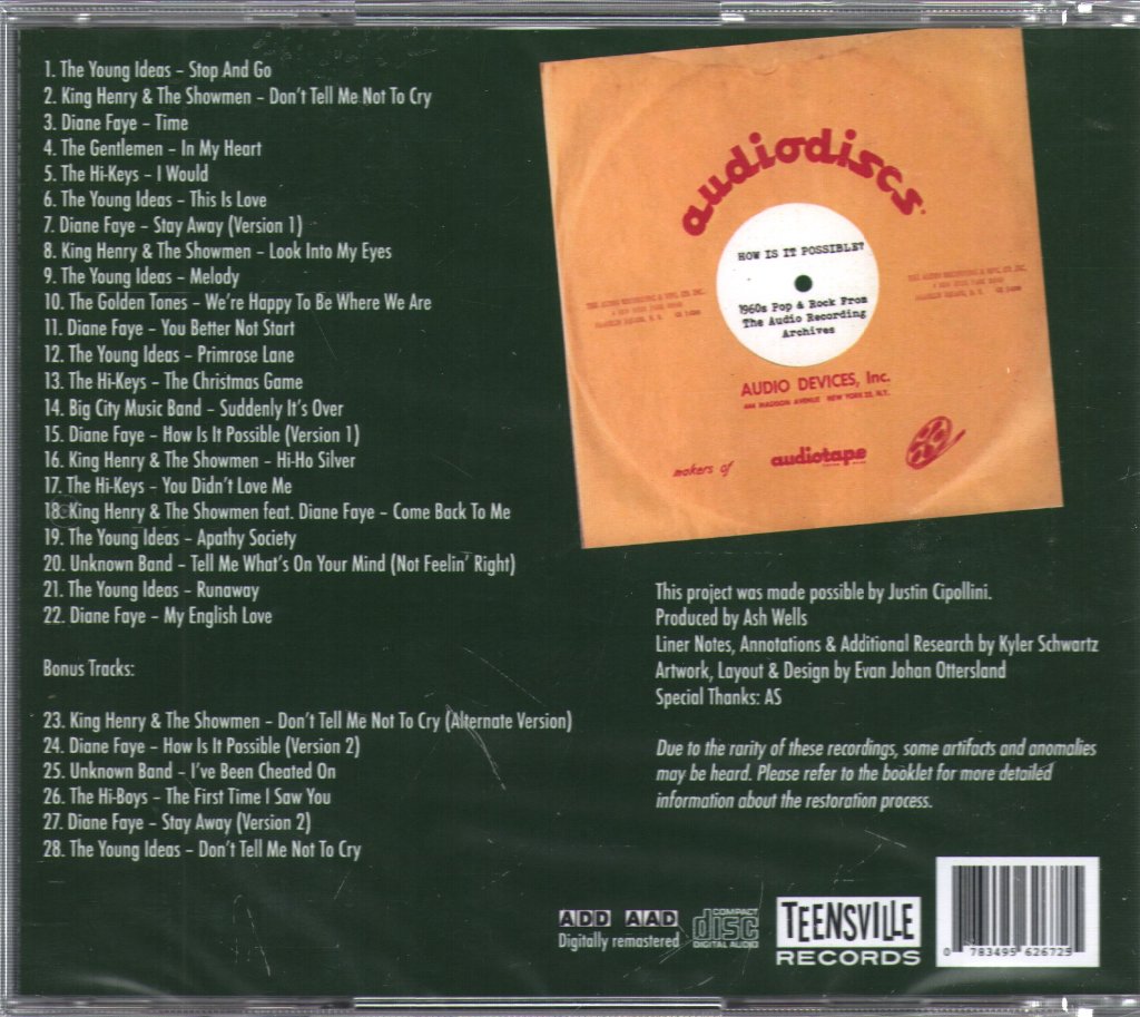 Various Artists - How Is It Possible? (1960s Pop & Rock From the Audio Recording Archives) - Cd