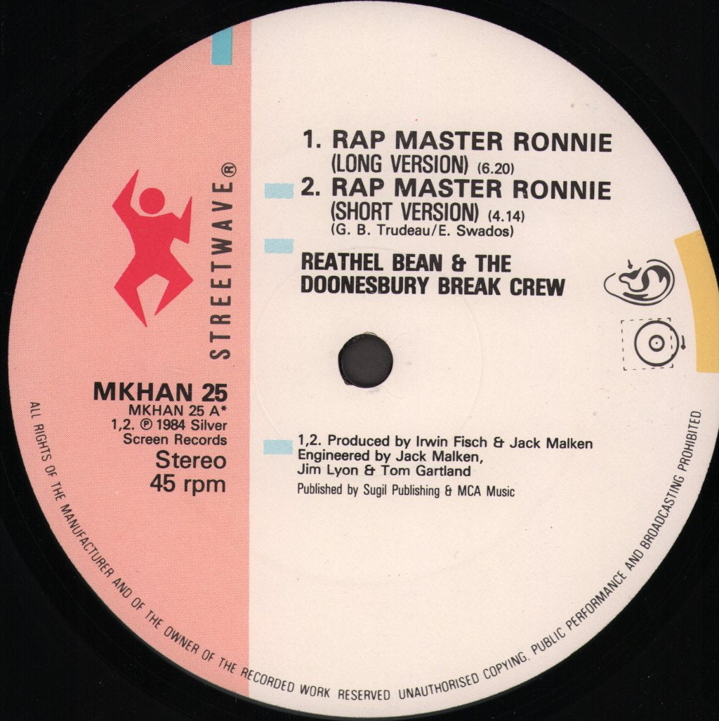 Reathel Bean & The Doonesbury Break Crew - Rap Master Ronnie - 12 Inch
