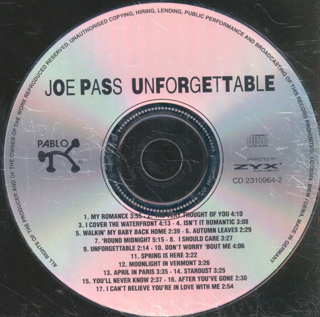Joe Pass - Unforgettable - Cd