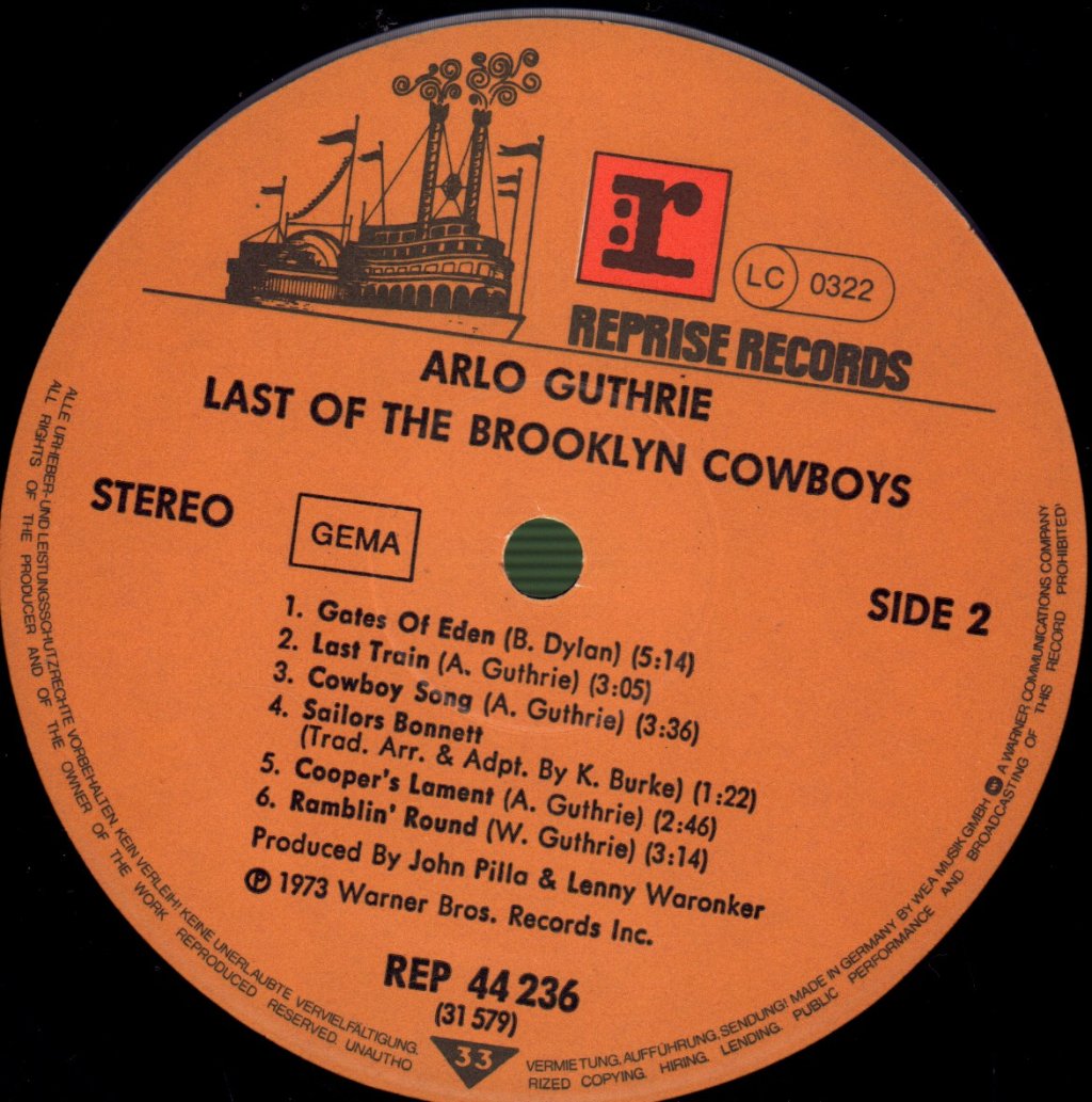 Arlo Guthrie - Last Of The Brooklyn Cowboys - Lp