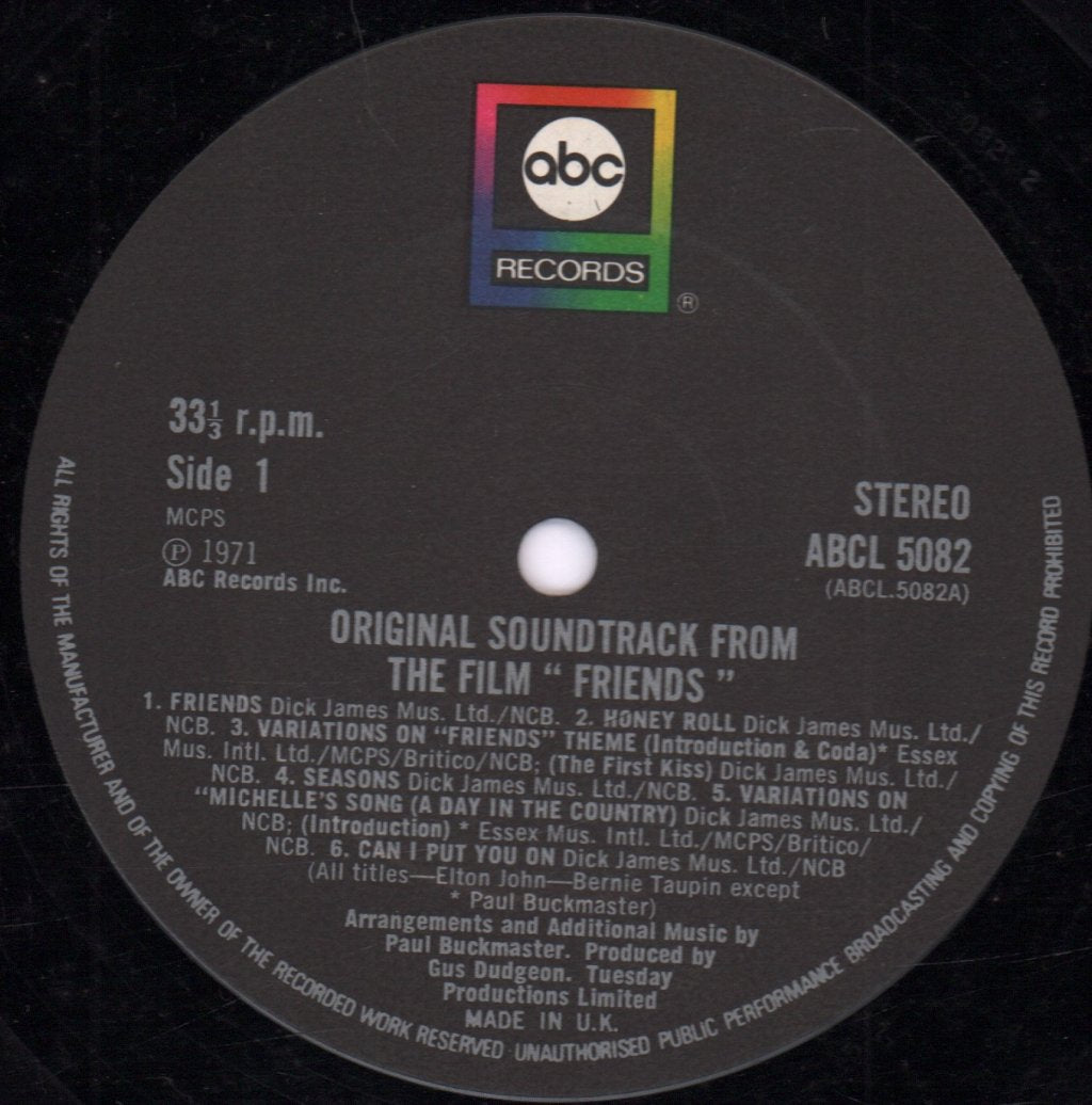 Elton John - Friends (Original Soundtrack Recording) - Lp