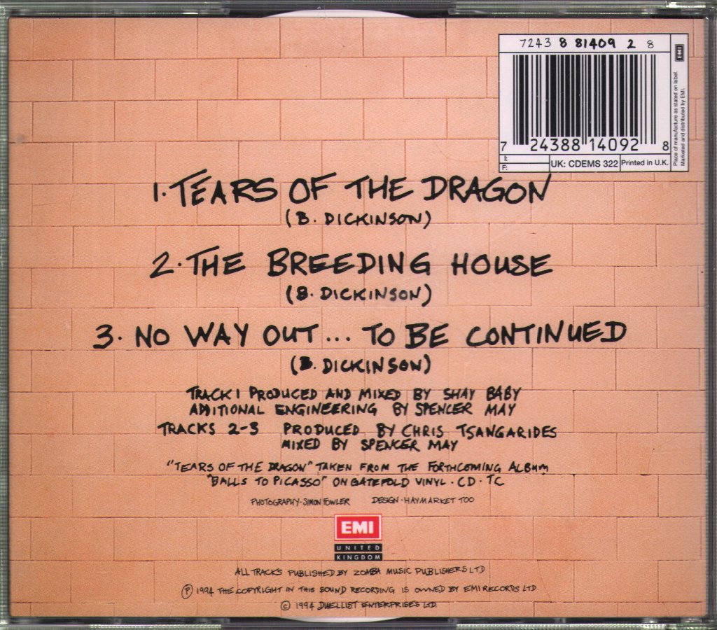Bruce Dickinson - Tears Of The Dragon - Cd
