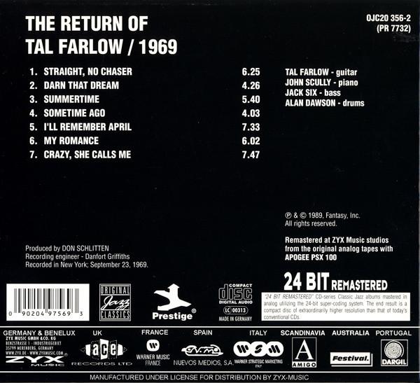 Tal Farlow - Return Of Tal Farlow / 1969 - Cd