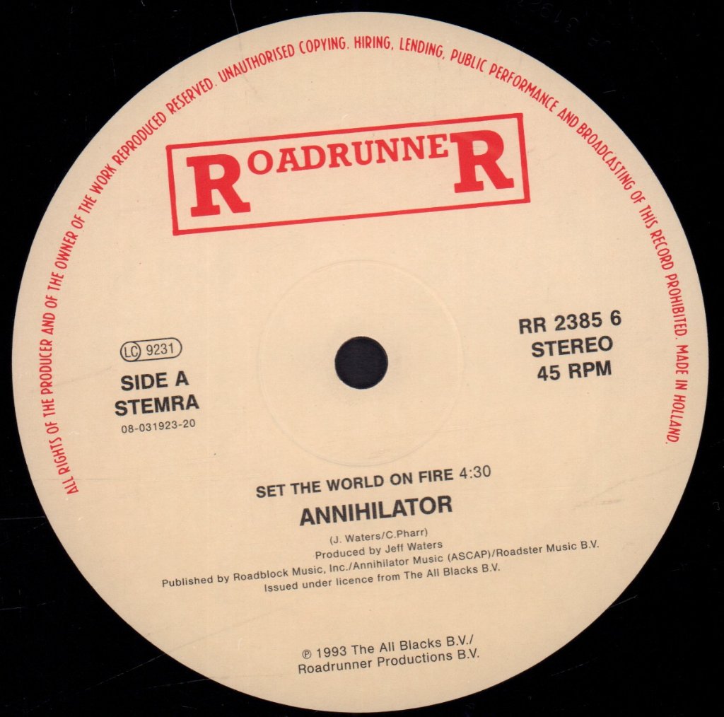 Annihilator - Set The World On Fire - 12 Inch
