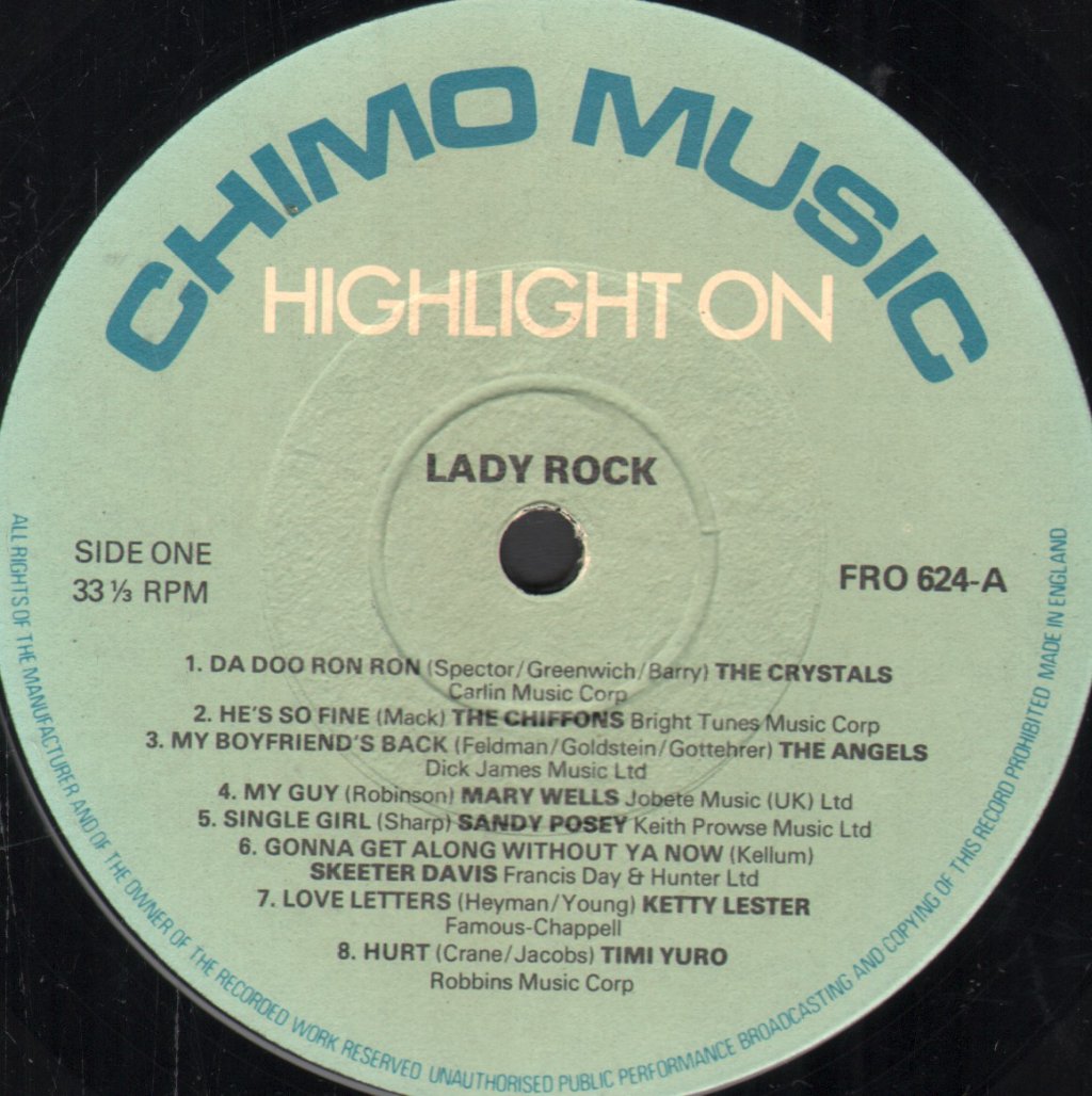 Various Artists - Highlight On Lady Rock - Lp