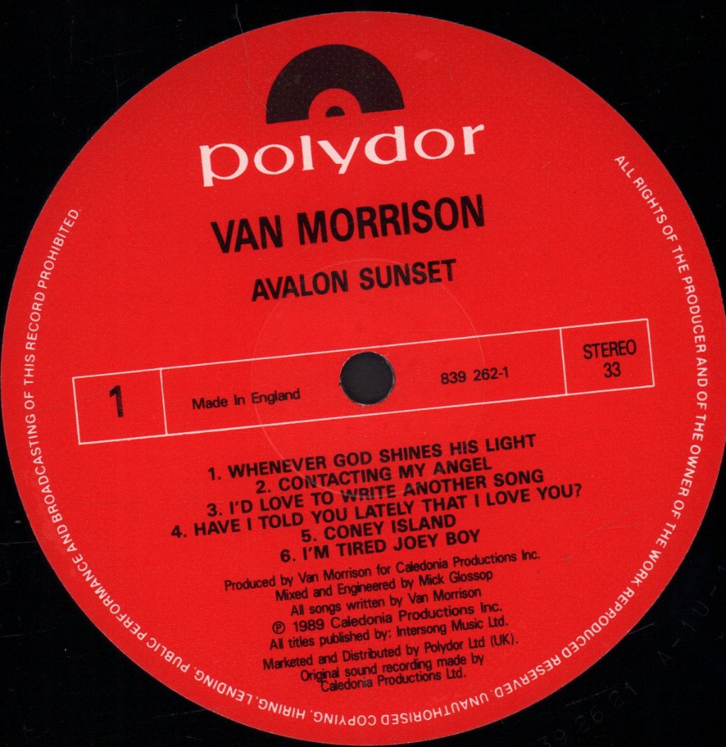 Van Morrison - Avalon Sunset - Lp