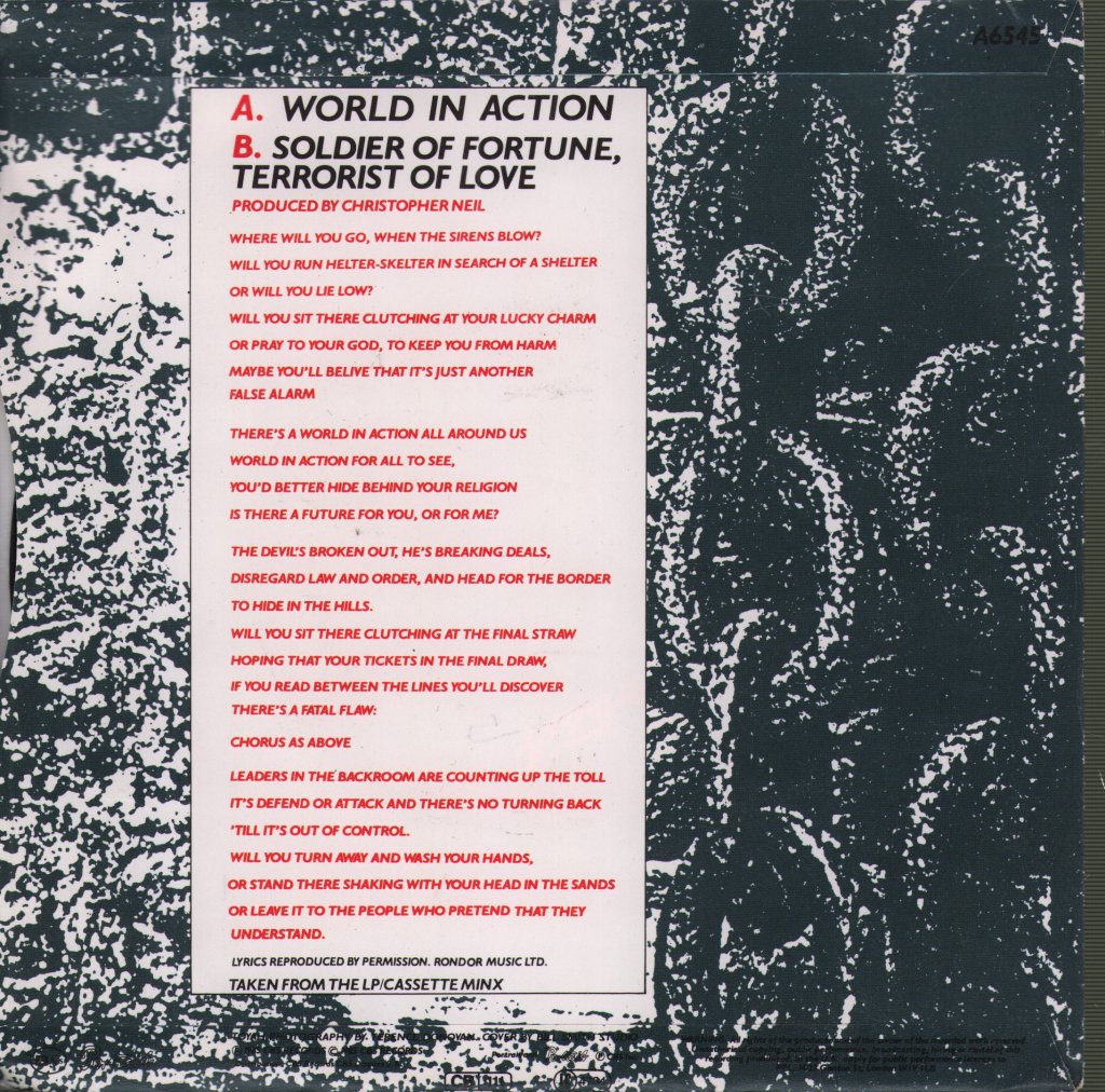 Toyah - World In Action - 7 Inch