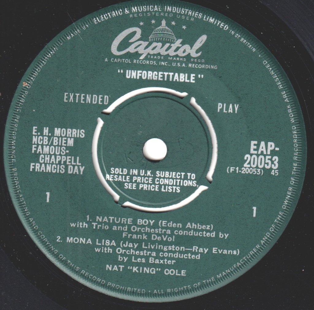 Nat King Cole - Unforgettable - 7 Inch