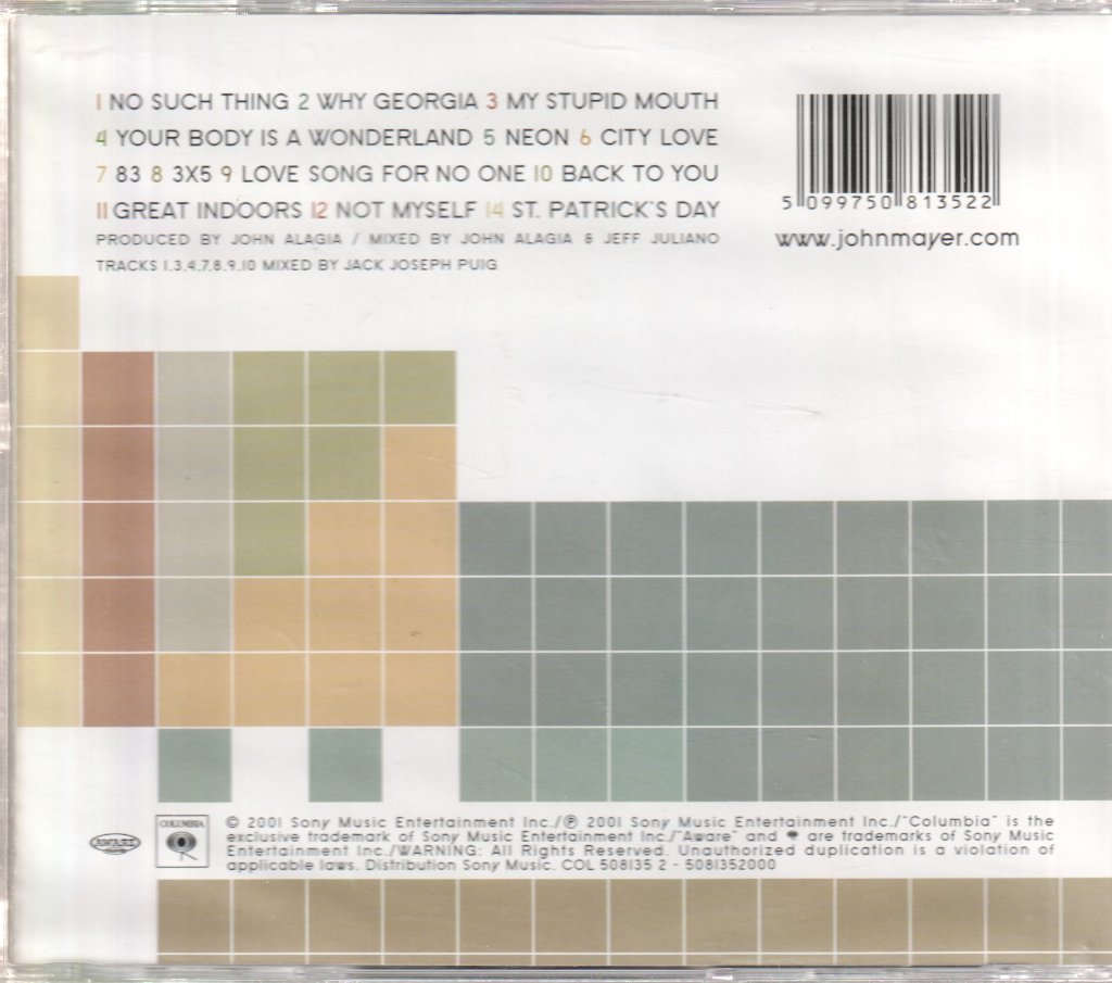 John Mayer - Room For Squares - Cd
