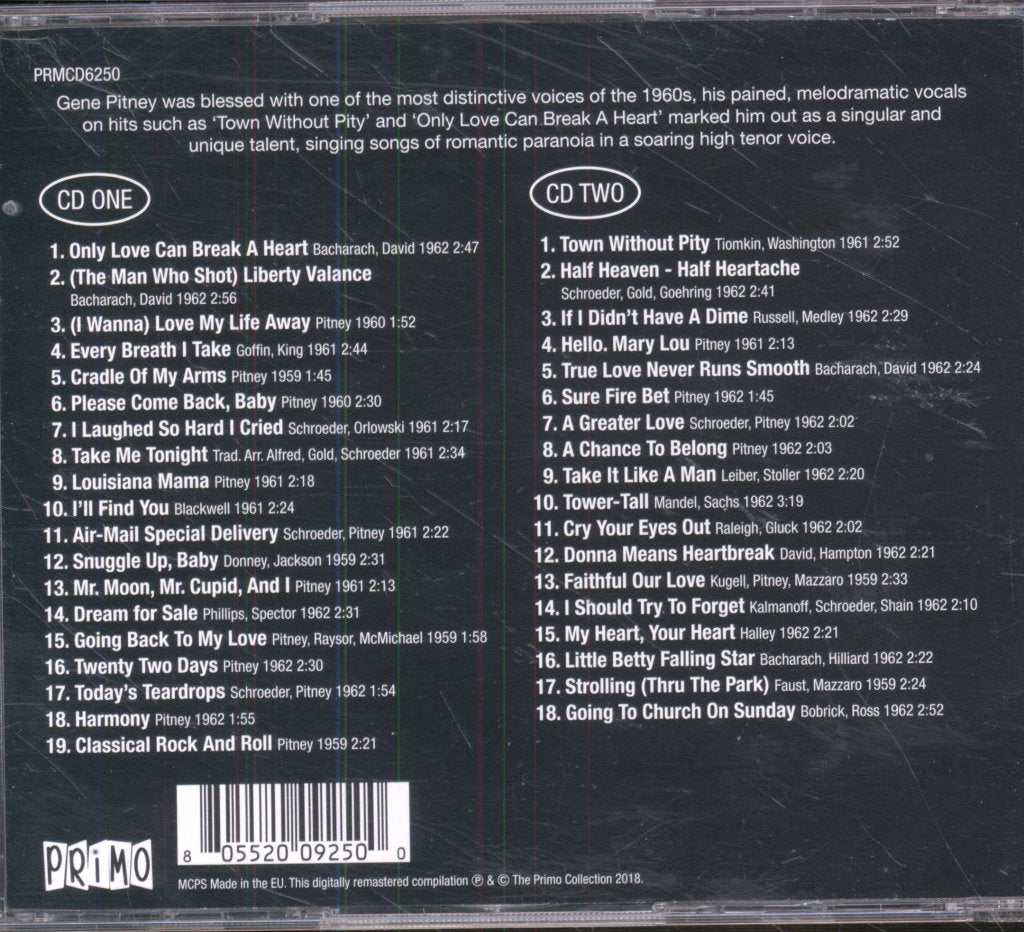 Gene Pitney - Essential Early Recordings - Double Cd