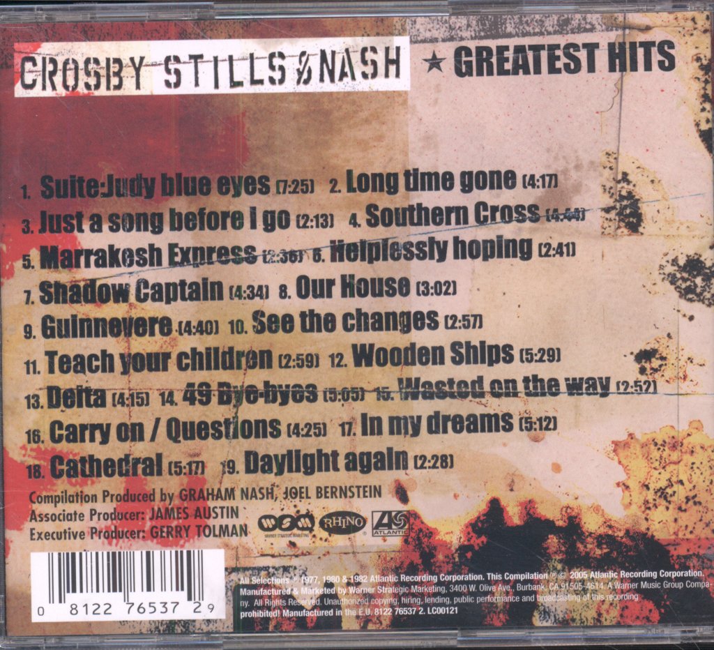 Crosby, Stills & Nash - Greatest Hits - Cd