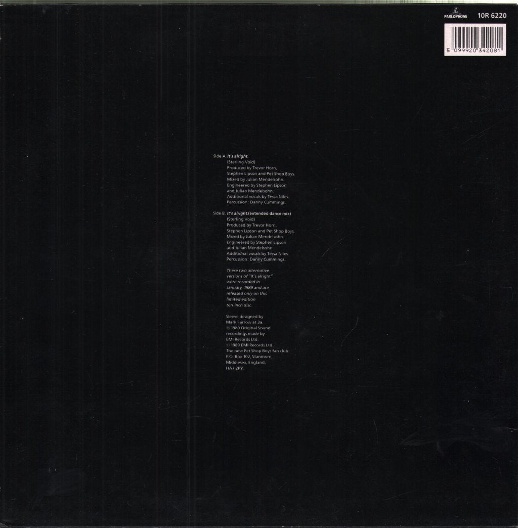 Pet Shop Boys - It's Alright (The Alternatives) - 10 Inch