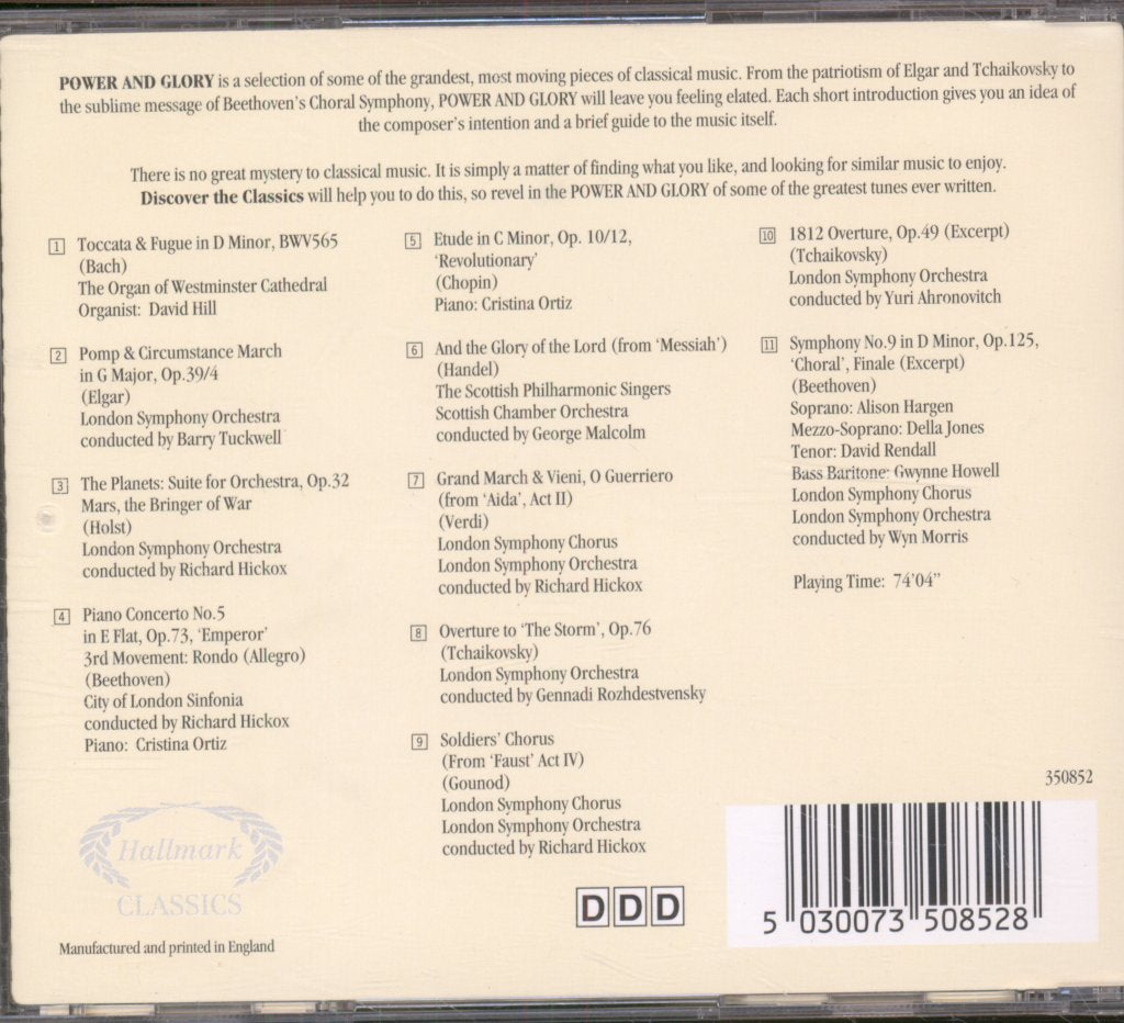 Various Artists - Discover The Classics - Power And Glory - Cd