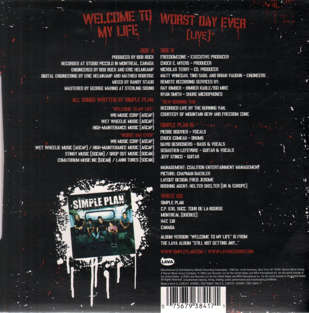 Simple Plan - Welcome To My Life - 7 Inch
