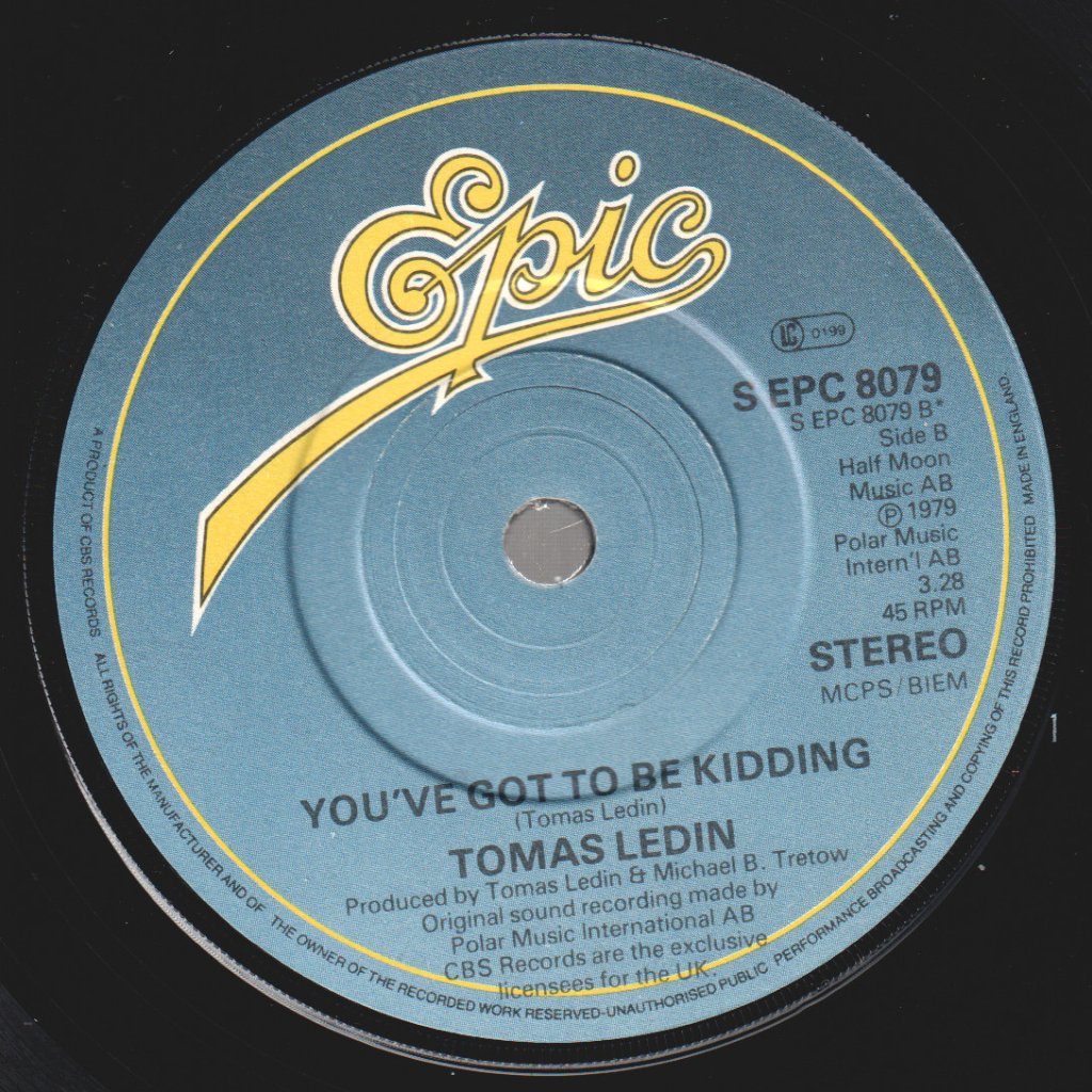 Tomas Ledin - Not Bad At All - 7 Inch