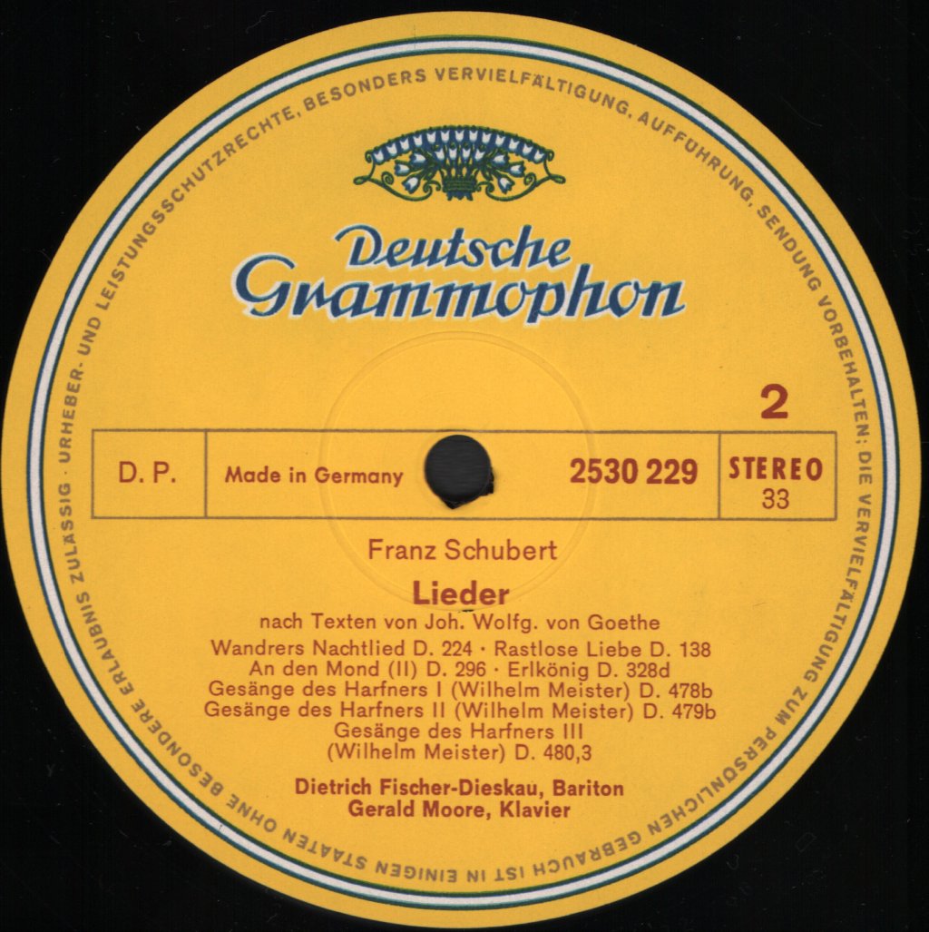 Dietrich Fischer-Dieskau - Franz Schubert - Lieder Nach Texten Von Goethe - Lp
