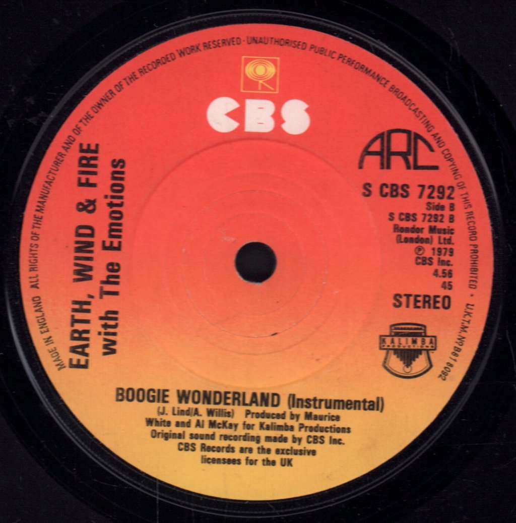 Earth Wind And Fire With Emotions - Boogie Wonderland - 7 Inch