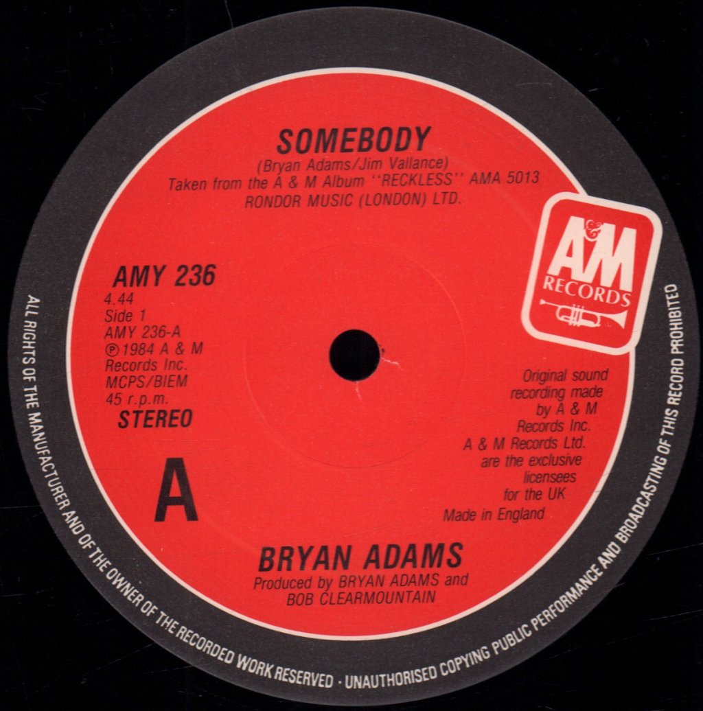 Bryan Adams - Somebody - 12 Inch