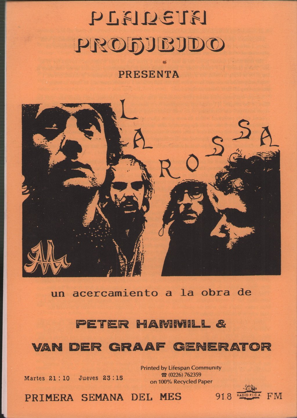 Peter Hammill and Van Der Graaf Generator - Pilgrims 21 - Fanzine