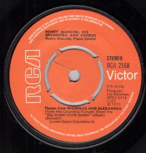 Henry Mancini - Theme From Nicholas And Alexandra - 7 Inch