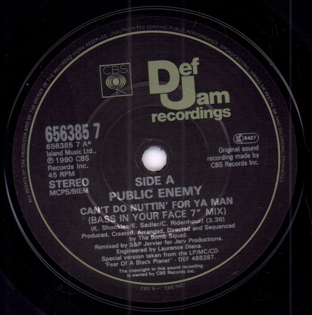 Public Enemy - Can't Do Nuttin' For Ya Man - 7 Inch