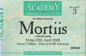 Mortiis - Manchester Academy 29Th April 2005 - Ticket