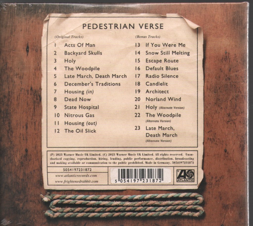 Frightened Rabbit - Pedestrian Verse - Cd