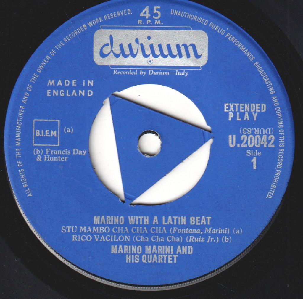 Marino Marini Quartet - Marino With A Latin Beat - 7 Inch