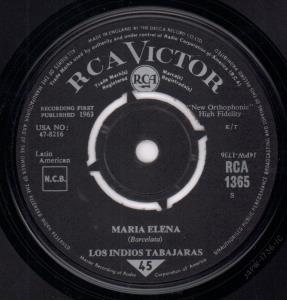 Los Indios Tabajaras - Maria Elena - 7 Inch