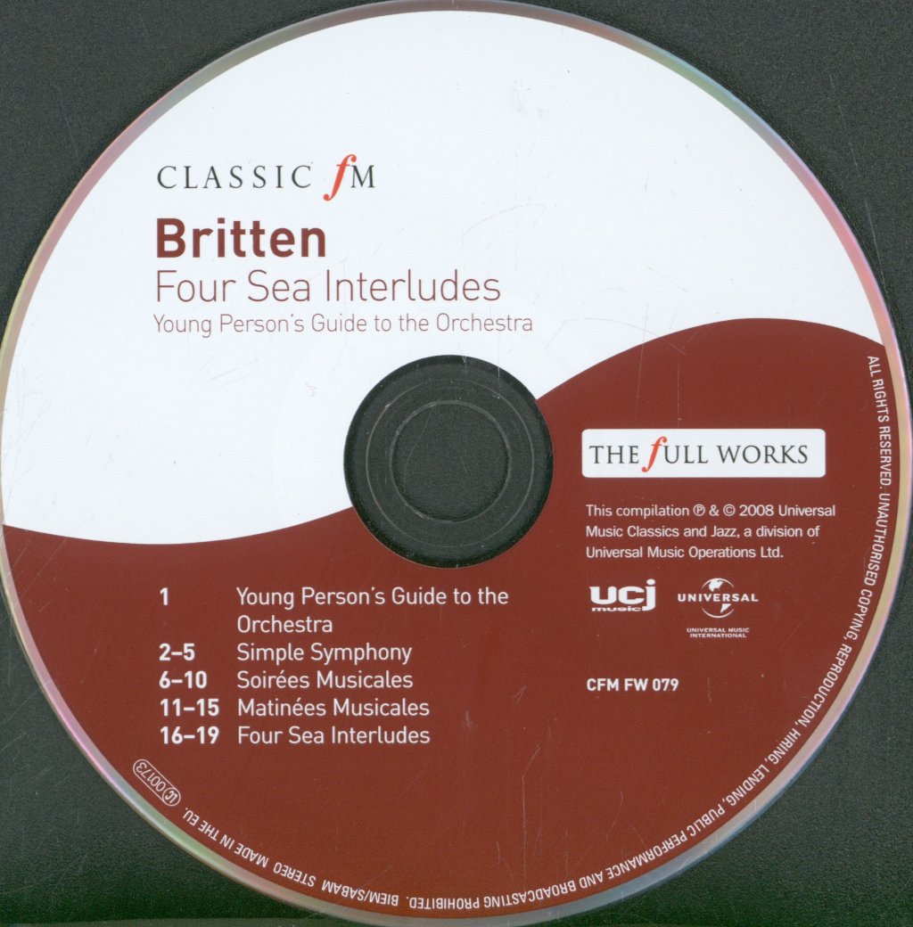 Benjamin Britten - Four Sea Interludes / Young Person's Guide To The Orchestra / Simple Symphony - Cd