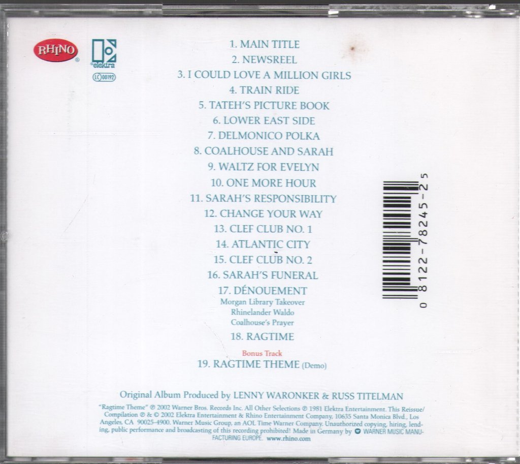 Randy Newman - Ragtime - Cd