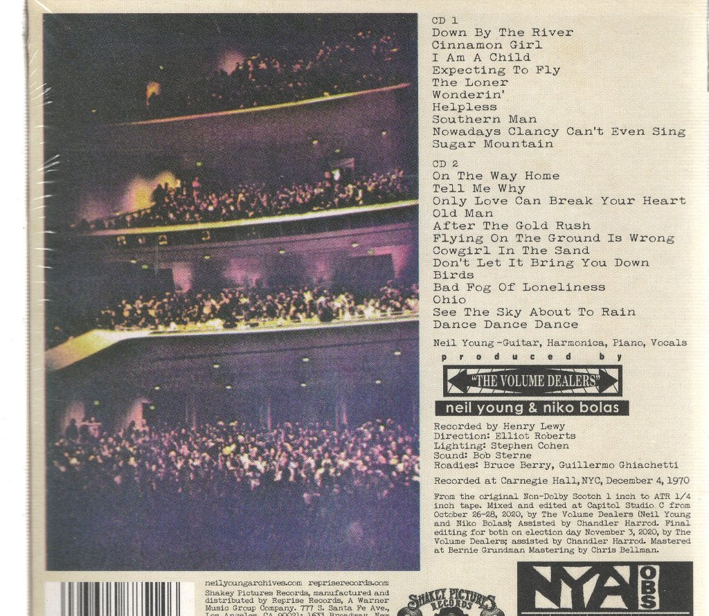 Neil Young - Carnegie Hall 1970 - Double Cd