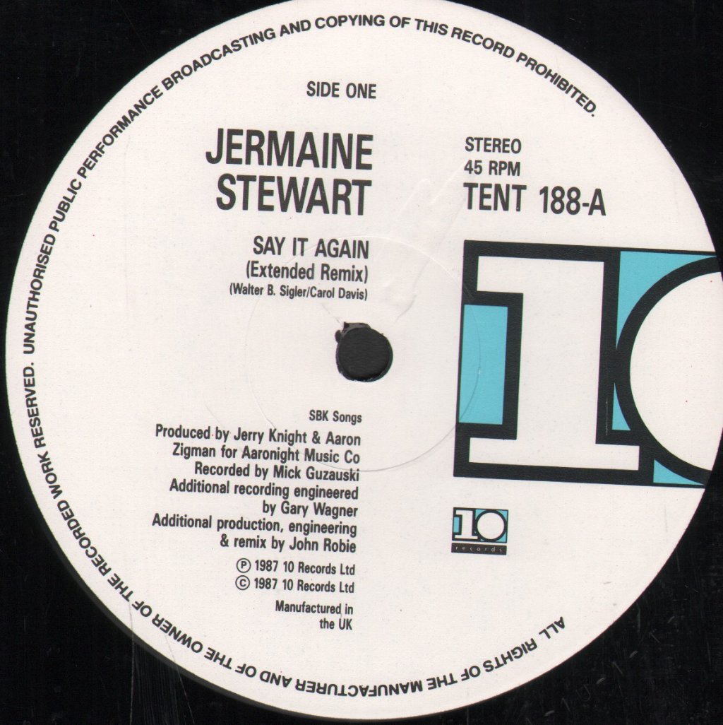 Jermaine Stewart - Say It Again - 12 Inch