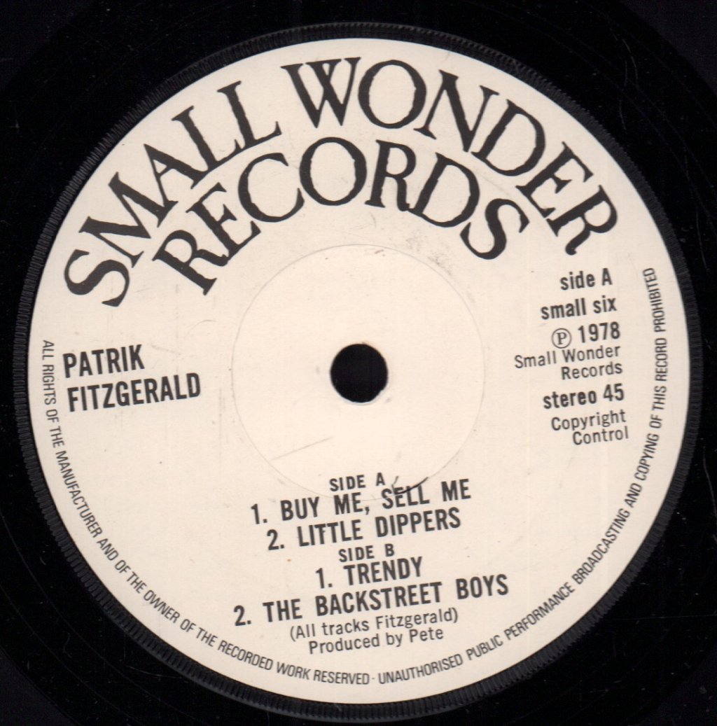 Patrik Fitzgerald - Backstreet Boys - 7 Inch