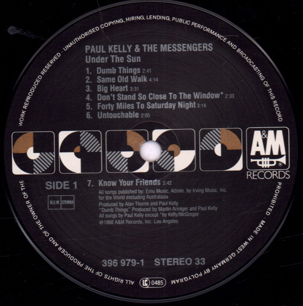 Paul Kelly And The Messengers - Under The Sun - Lp