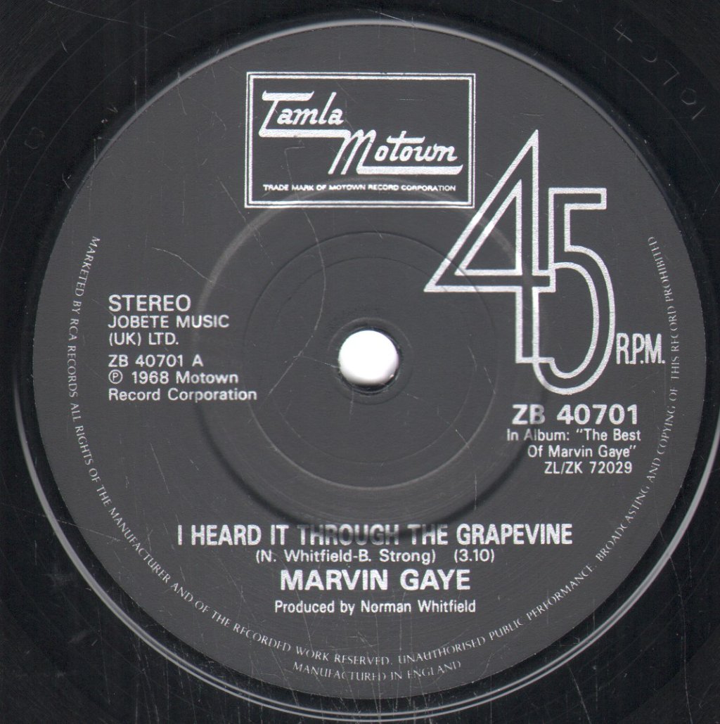 Marvin Gaye - I Heard It Through The Grapevine - 7 Inch