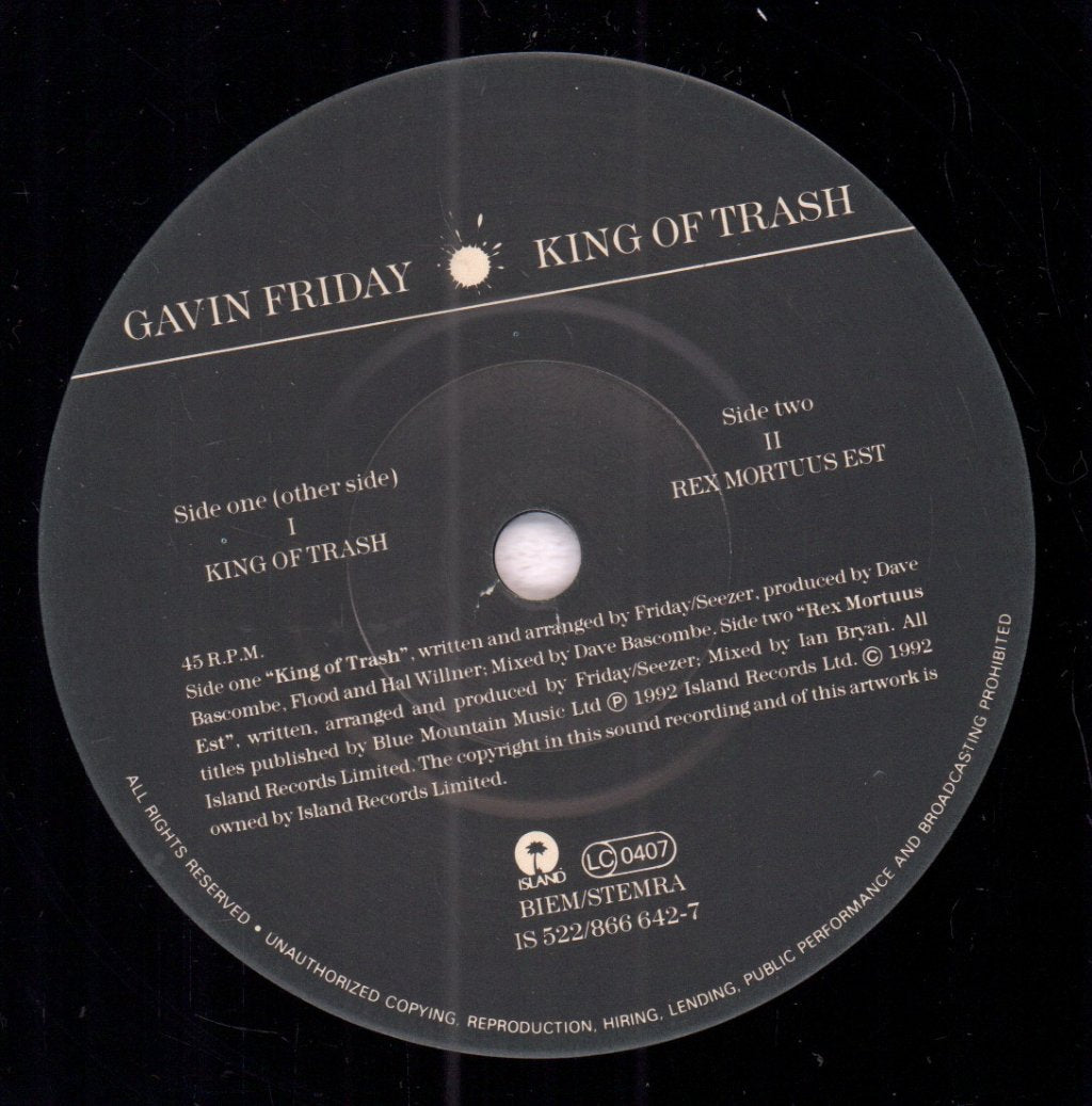 Gavin Friday - King Of Trash - 7 Inch