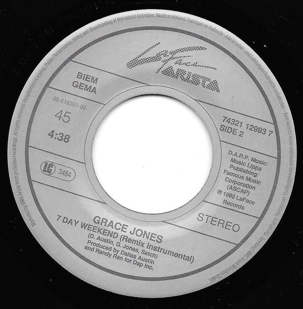 Grace Jones - 7 Day Weekend - 7 Inch
