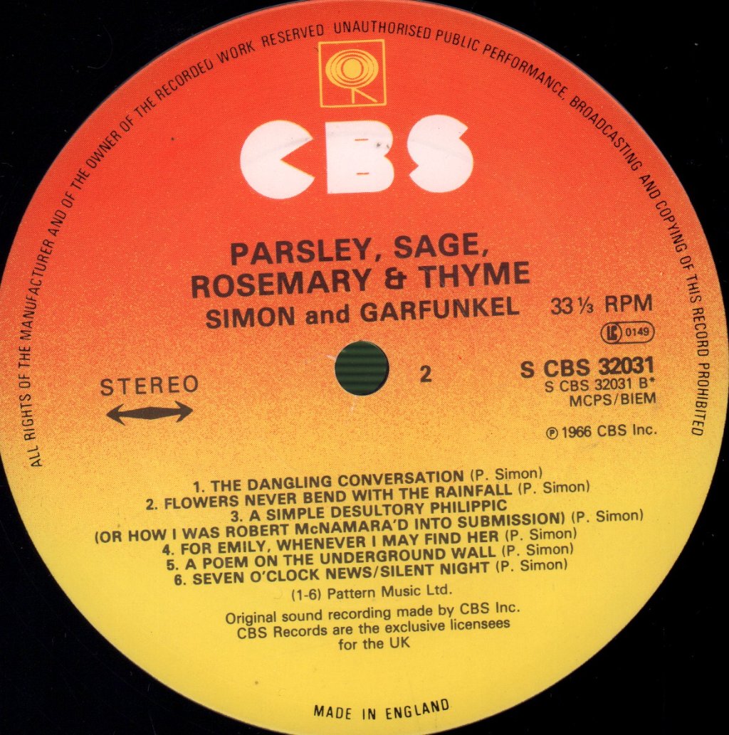 Simon And Garfunkel - Parsley Sage Rosemary And Thyme - Lp